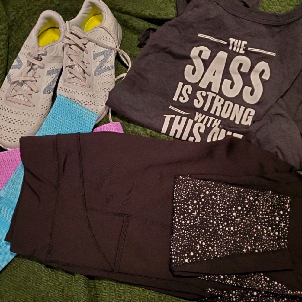 POP Fit black galaxy Piper Ankle Leggings